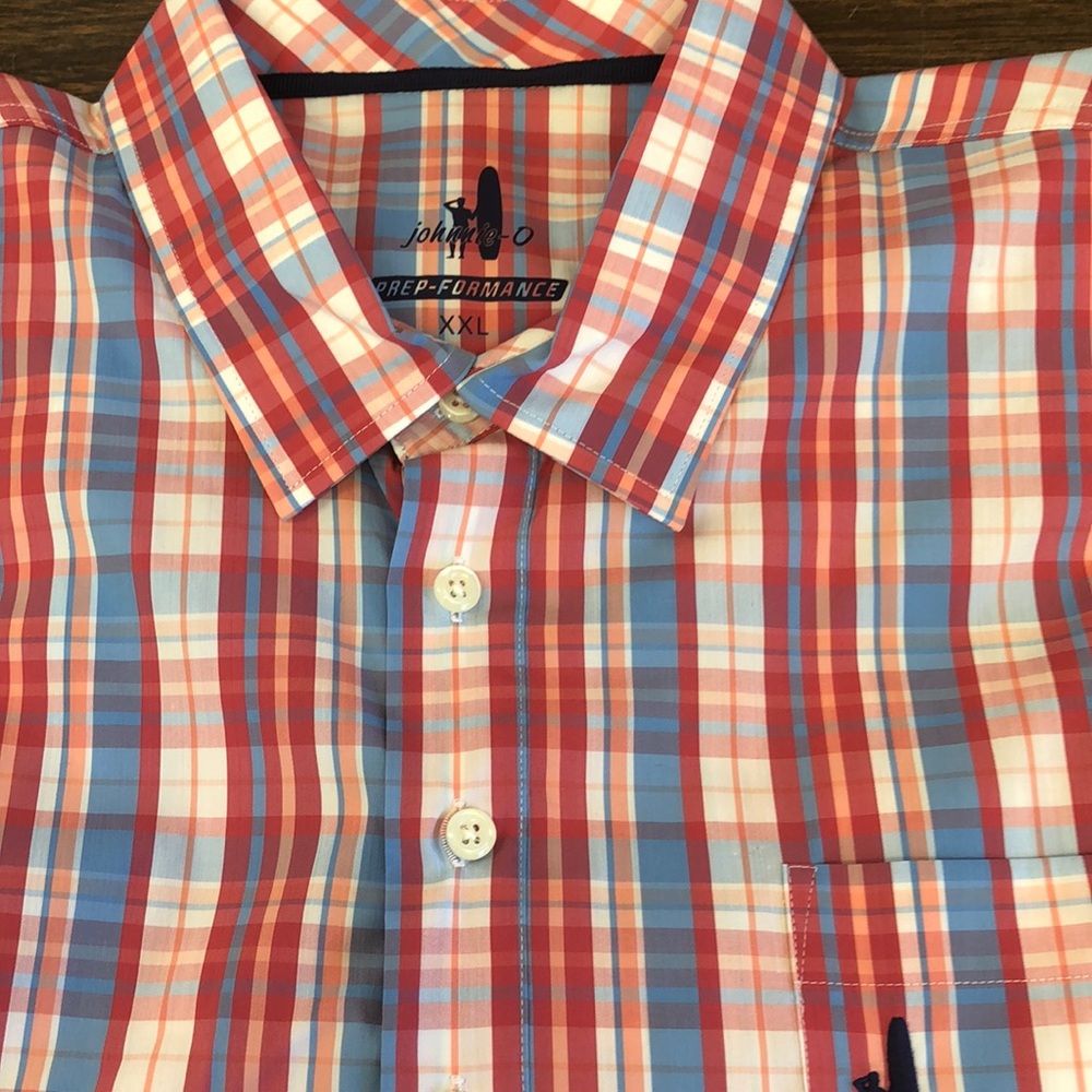 Johnnie O Summer Plaid Short Sleeve Shirt in 2XL